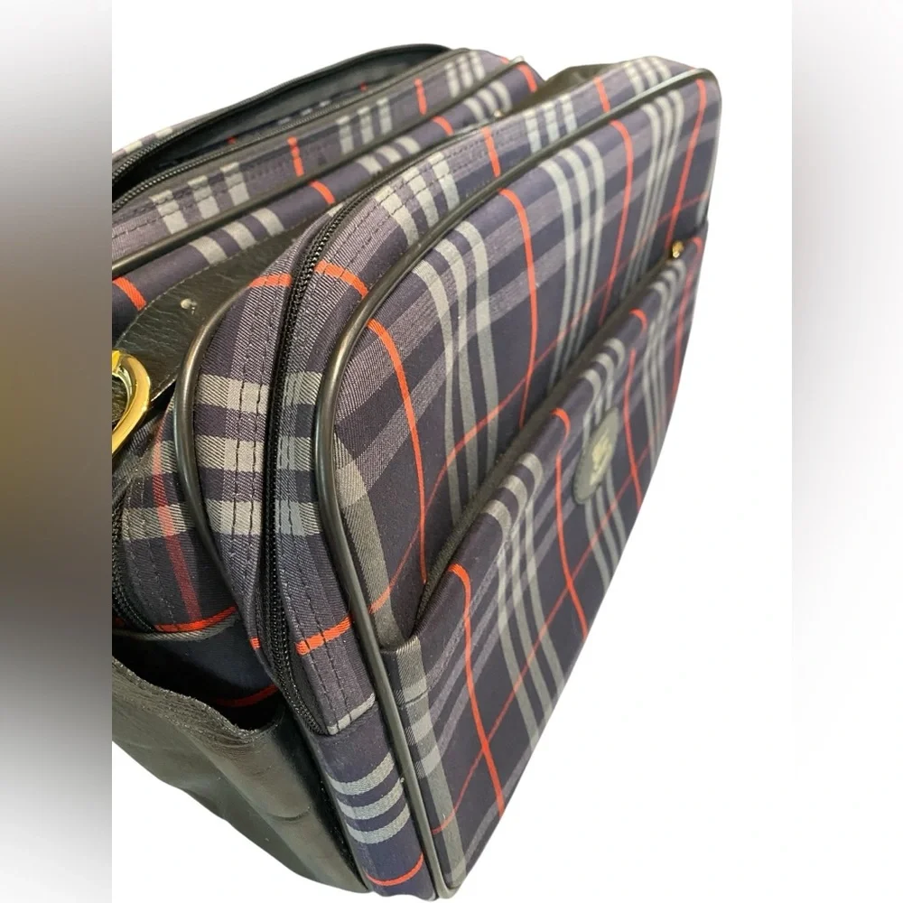 Burberry Men's Blue and Red Plaid Messenger Bag - Picture 5 of 17